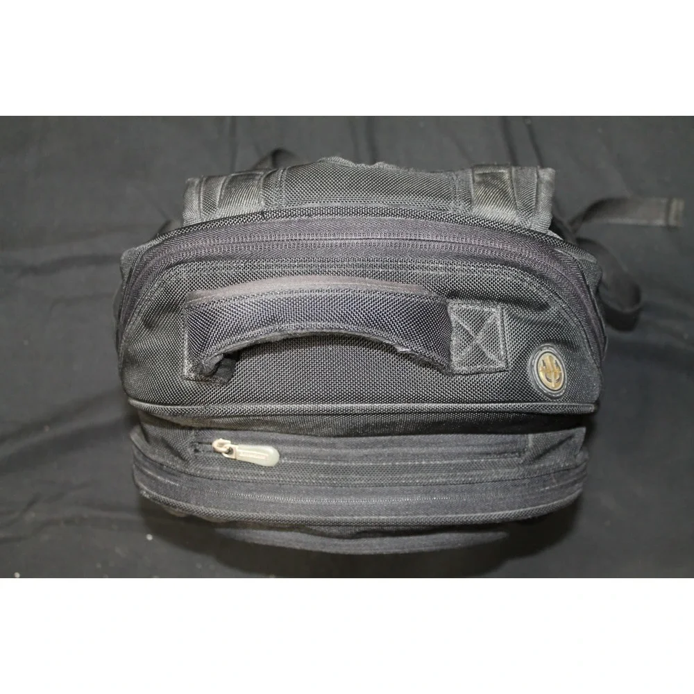 Brookstone Ballistic Business Travel Backpack Black Laptop Computer Carry On Bag